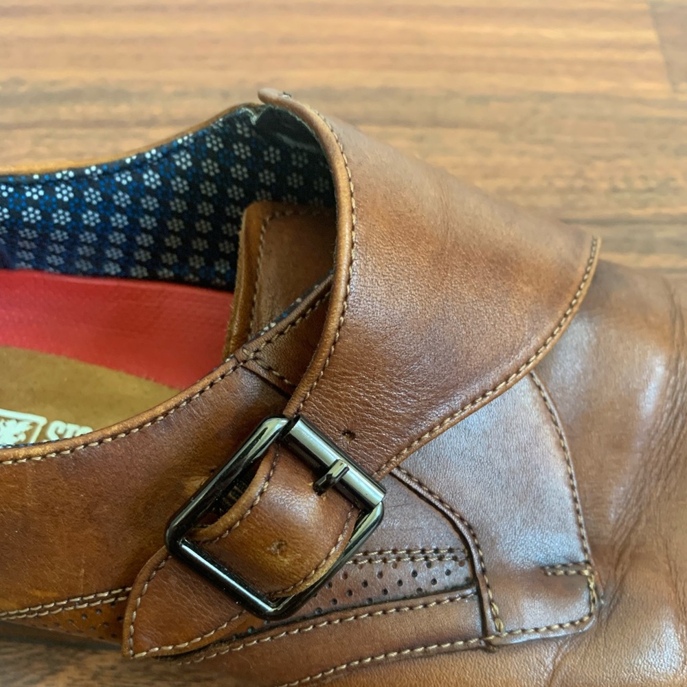 Stacy Adams Karcher Monk Strap Cognac Size 8 M - image 8